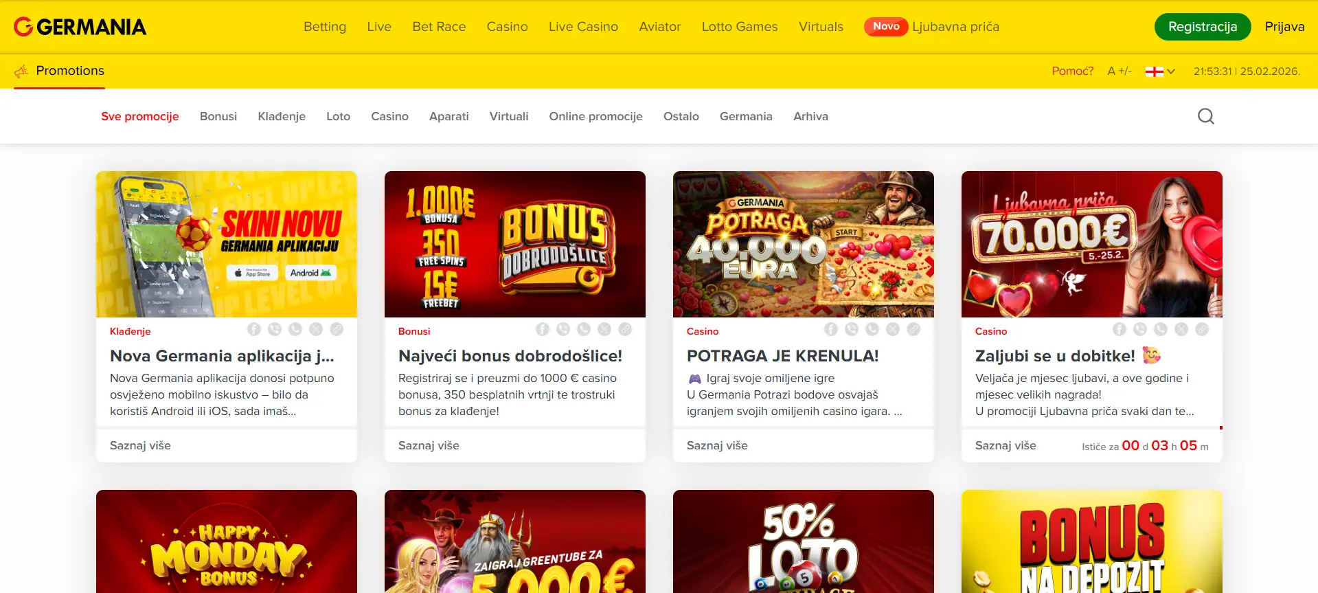 Bonus du casino Germania