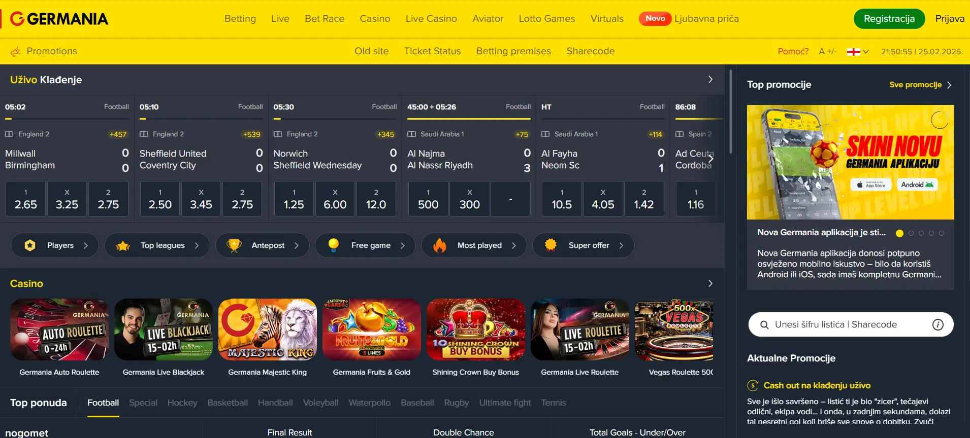 Sportwetten im Germania Casino